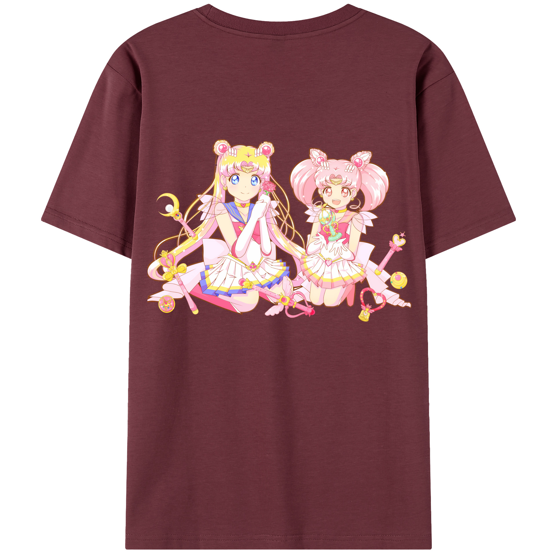 （画像用） 美少女戦士セーラームーン 月野 うさぎ つきの うさぎ Sailor Moon Tsukino Usagi 綿100％半袖Tシャツ（背面プリント）